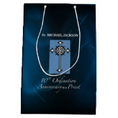 住職の10周年記念にパーソナライズ ミディアムペーパーバッグ (裏面)