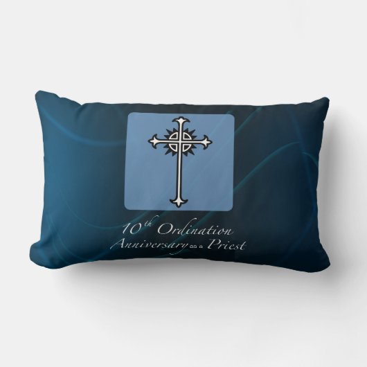 住職の10周年記念にパーソナライズ ランバークッション (正面)