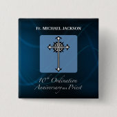 住職の10周年記念にパーソナライズ 缶バッジ (正面)