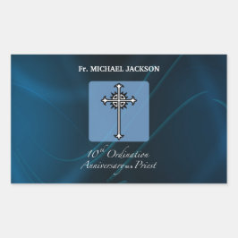 住職の10周年記念にパーソナライズ 長方形シール