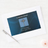 住職の10周年記念にパーソナライズ 長方形シール (封筒)