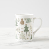 佐賀エレガントグリーンクリスマスツリーパターン ボーンチャイナマグカップ (右)