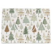 佐賀エレガントグリーンクリスマスツリーパターン ラージペーパーバッグ (正面)