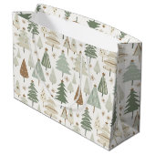 佐賀エレガントグリーンクリスマスツリーパターン ラージペーパーバッグ (裏面アングル)