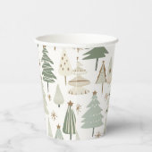 佐賀エレガントグリーンクリスマスツリーパターン 紙コップ (右)