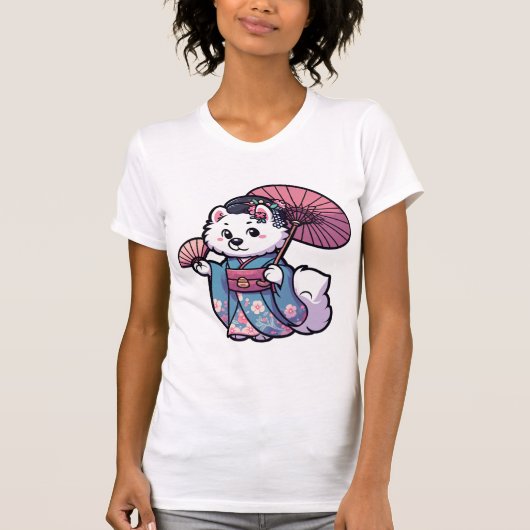 佐面犬の着物 Tシャツ (正面)