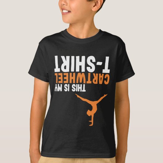 体おもしろい操女子トレーニングエクササイズカートホイール Tシャツ (正面)