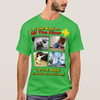 体が床に落ちて立ち上がらない Tシャツ