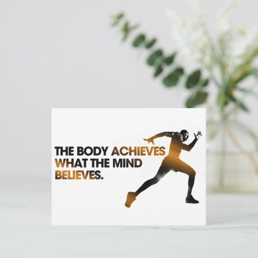 体がMINDの金ゴールドを達成信じする ポストカード (スタンド正面)