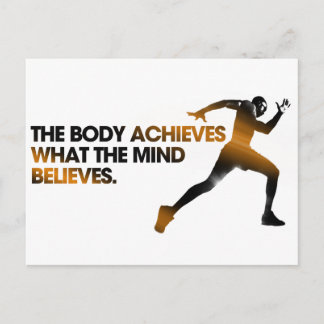 体がMINDの金ゴールドを達成信じする ポストカード