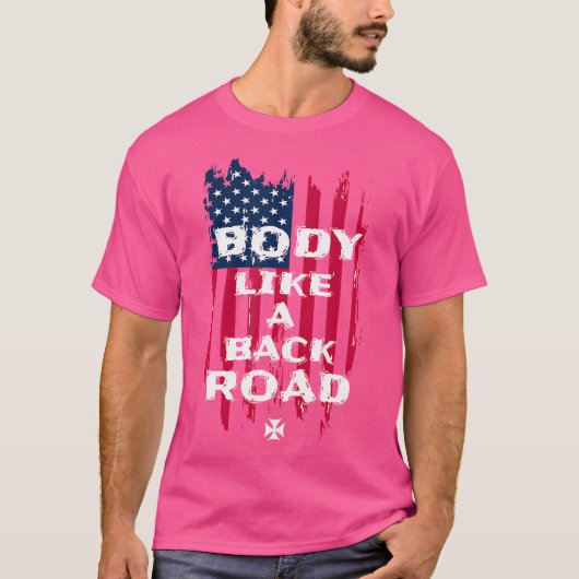 体のようなバックロード国クールのアメリカ国旗 Tシャツ (正面)