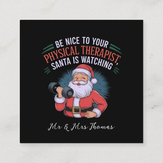 体のセラピストに優しくサンタ スクエア名刺 (裏面)