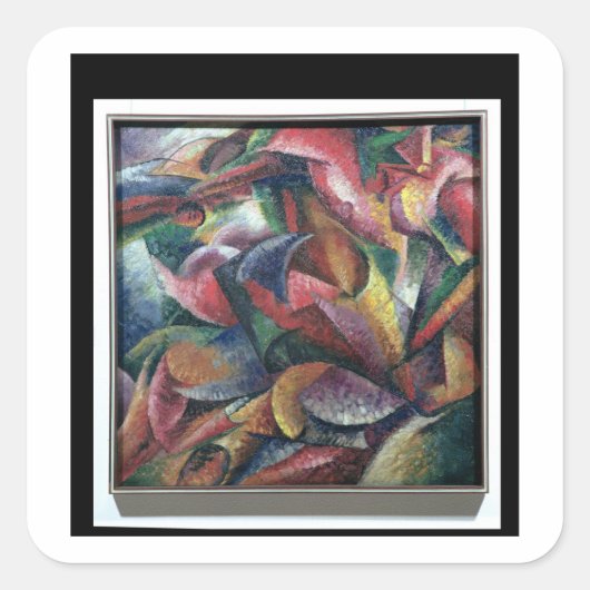 体のダイナミズム， 1913 (キャンバス上の油) スクエアシール (正面)