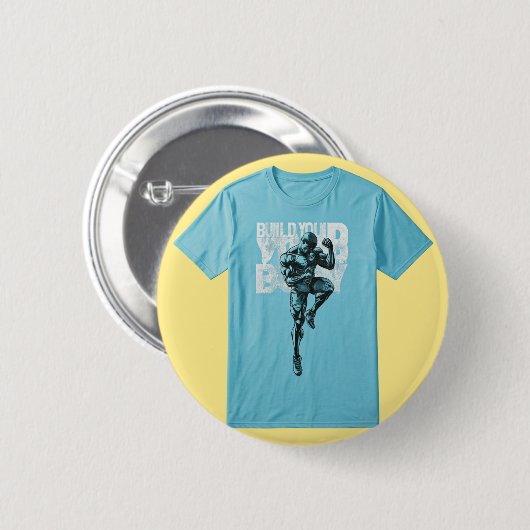 「体の構築」: 缶バッジ (正面&裏面)
