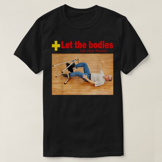 体を床に落とす Tシャツ (デザイン正面)