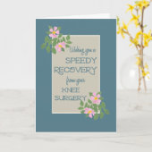 体を治す、膝の手術用カード、ピンクのドグロス、青 カード (黄色い花)