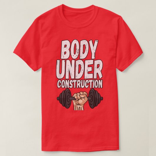 体アンダー建築重量挙げフィットネスジム Tシャツ (デザイン正面)