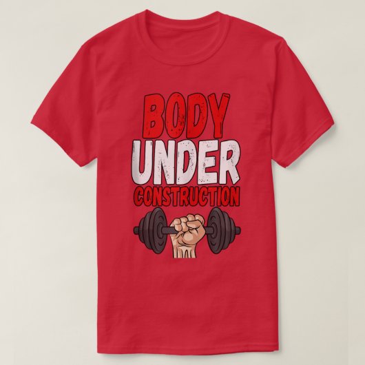 体アンダー建築重量挙げフィットネスジム Tシャツ (デザイン正面)