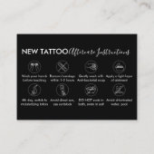 体アートアフターケアの指示タトゥーサンキュー 名刺 (裏面)