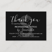 体アートアフターケアの指示タトゥーサンキュー 名刺 (正面)