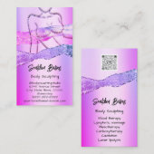 体カスタム彫刻コスメティックロゴQRグリッター 名刺 (正面/裏面)