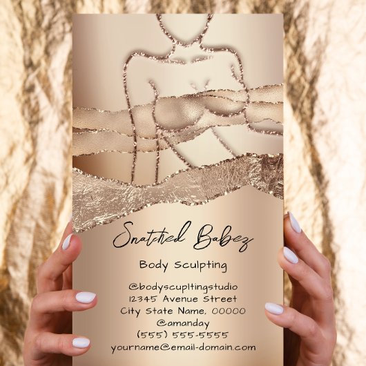 体カスタム彫刻コスメティックロゴQRCode女性 名刺