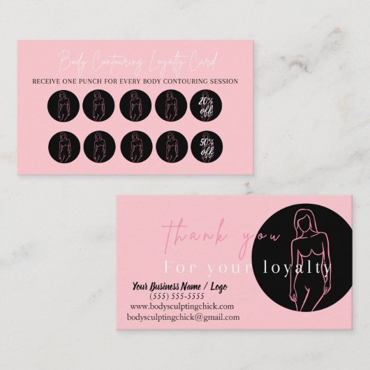 体コンタリングロイヤリティカード 名刺 (正面/裏面)