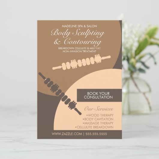 体コンタリング体スカルプトマッサージフライヤー 招待状 (スタンド正面)