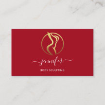 体シェイプ彫刻マッサージ金ゴールドロゴQRレッド