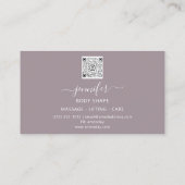 体シェイプ彫刻マッサージ金ゴールドロゴQRMarsala 名刺 (裏面)