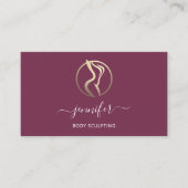 体シェイプ彫刻マッサージ金ゴールドロゴQRMarsala 名刺 (正面)