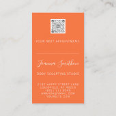 体シェイプ彫刻QRコードロゴオレンジ 名刺 (裏面)