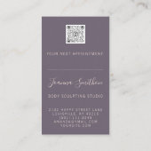 体シェイプ彫刻QRコードロゴ紫 名刺 (裏面)