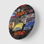 体ショップオールドカーウォールクロック ラウンド壁時計 (傾斜)