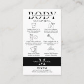 体スカルプトのプレインストラクションとポストインストラク気にション 名刺 (裏面)