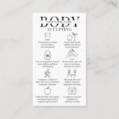 体スカルプトのプレインストラクションとポストインストラク気にション 名刺 (正面)