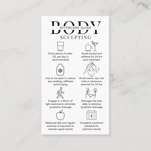 体スカルプトのプレインストラクションとポストインストラク気にション 名刺 (正面)