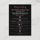 体スカルプトの前後のトリートメント情報 名刺 (正面)