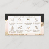 体スカルプトピンク金ゴールド水彩アフターケア 名刺 (裏面)