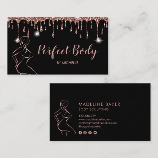 体スカルプトフィットネスリナーギウエストトレーナードリップ 名刺 (正面/裏面)
