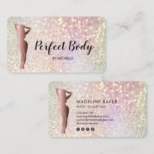 体スカルプトフィットネスリナーギウエストトレーナーバス 名刺 (正面/裏面)