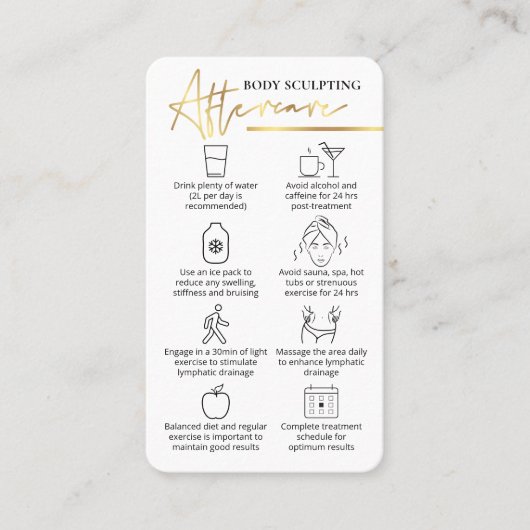 体スカルプト前および後の気に指示金ゴールド 名刺 (正面)