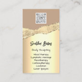 体スカルプト化粧品ロゴQRコードバラ金ゴールド 名刺 (裏面)