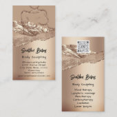 体スカルプト化粧品ロゴQRコードバラ金ゴールド 名刺 (正面/裏面)