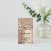 体スカルプト化粧品ロゴQRコードバラ金ゴールド 名刺 (スタンド正面)