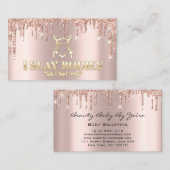 体スカルプト美しいロゴグリッター金ゴールドロゴ 名刺 (正面/裏面)