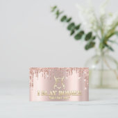 体スカルプト美しいロゴグリッター金ゴールドロゴ 名刺 (スタンド正面)