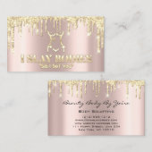 体スカルプト美しいロゴグリッター金ゴールドロゴBusi 名刺 (正面/裏面)