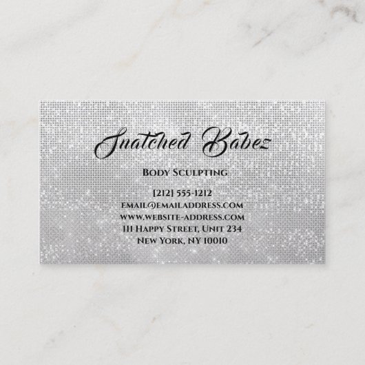 体スカルプト美しいロゴマッサージシルバーグレー 名刺 (裏面)