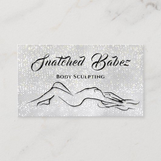 体スカルプト美しいロゴマッサージシルバーグレー 名刺 (正面)